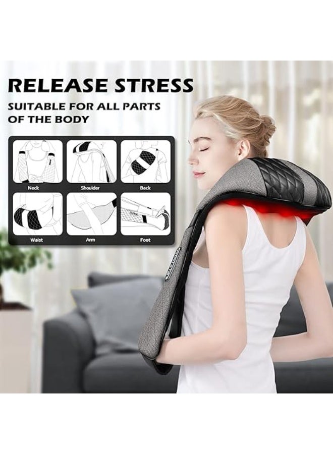 Deep Tissue Back Massager for Neck and Shoulder Relief, Ergonomic Manual Massage Tool for Muscle Pain and Stress Relief, Portable Trigger Point Massager (Black) - Image 2